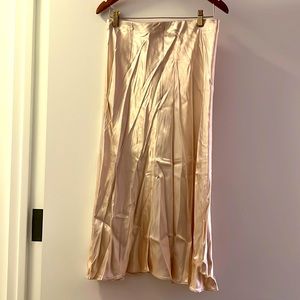 Pale pink satin skirt